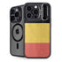 Belgium Flag Distressed iPhone 14 Pro Max Kickstand Case
